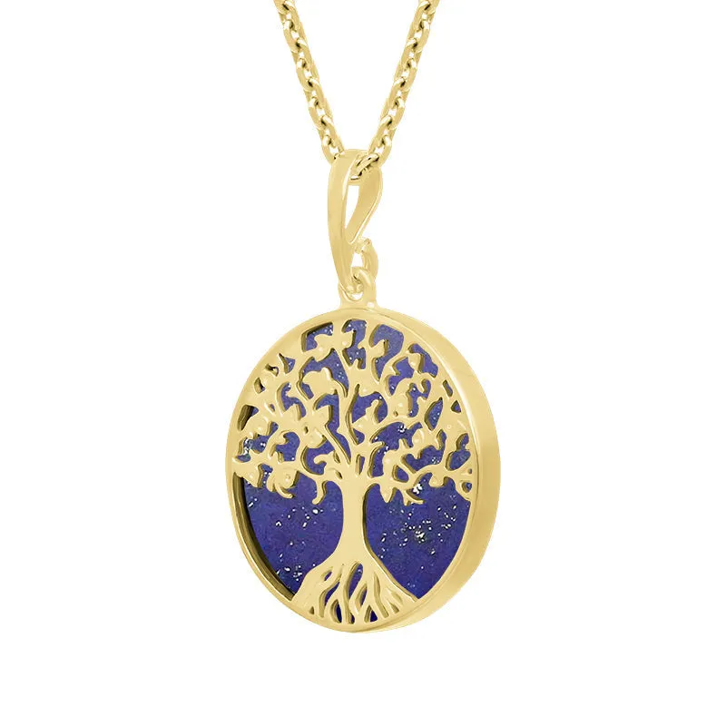 9ct Yellow Gold Lapis Lazuli Round Tree of Life Necklace sold by Jura Watches product image thumbnail 2