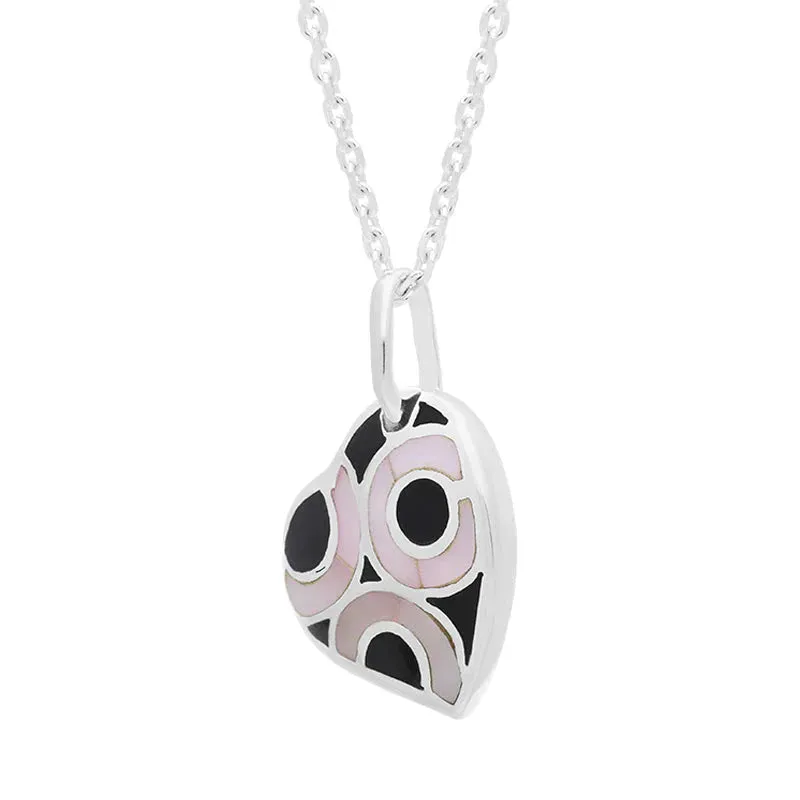 Sterling Silver Whitby Jet Pink Mother of Pearl Heart Necklace D sold by Jura Watches product image thumbnail 2