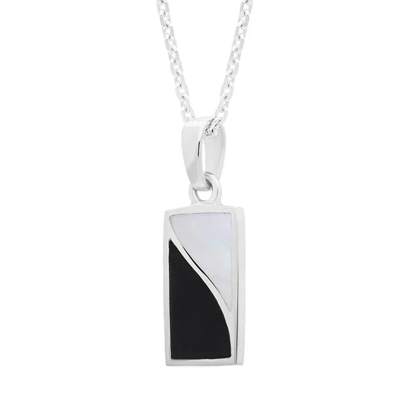 Sterling Silver Whitby Jet Mother of Pearl Oblong Necklace sold by Jura Watches product image thumbnail 2