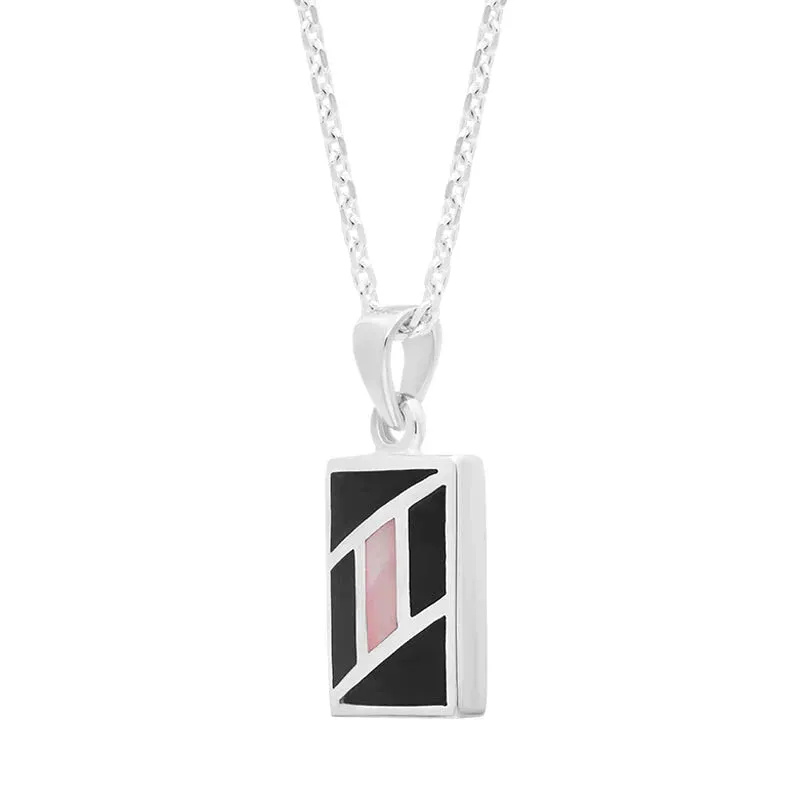 Sterling Silver Whitby Jet Mother of Pearl Oblong Necklace D sold by Jura Watches product image thumbnail 2