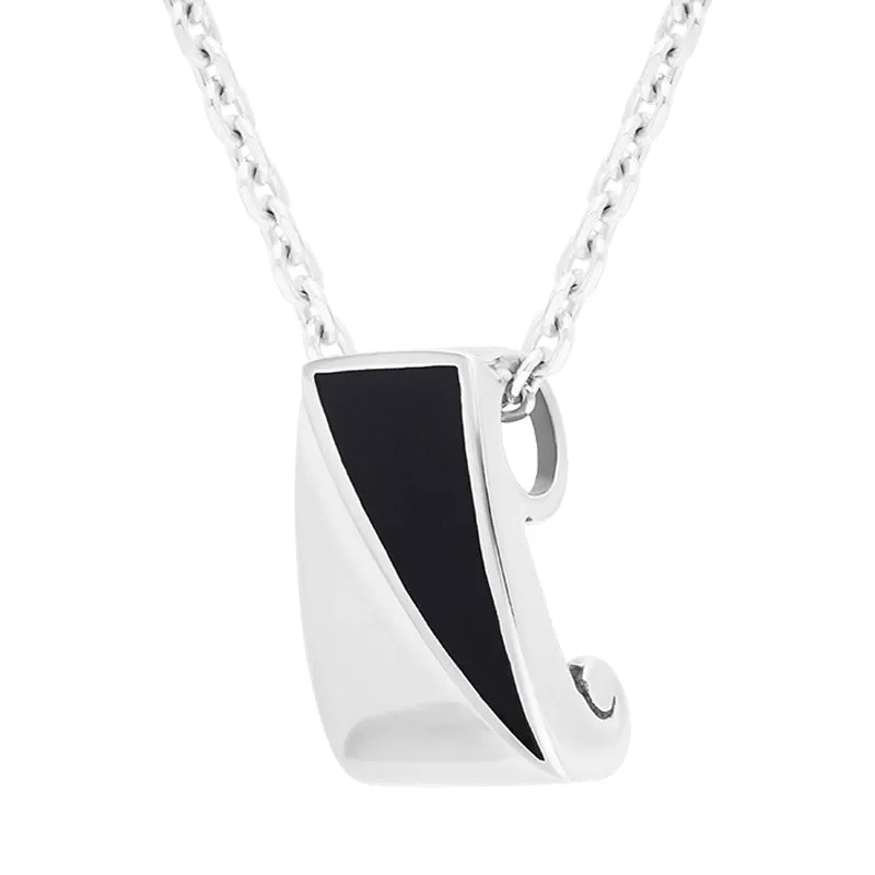 Sterling Silver Whitby Jet Inlaid Trapezium Shape Necklace sold by Jura Watches product image thumbnail 2