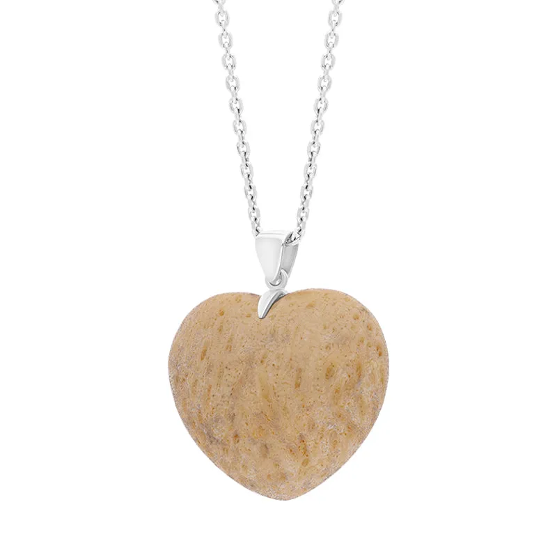 Sterling Silver Coquina Large Carved Heart Necklace sold by Jura Watches product image thumbnail 2