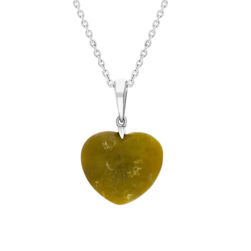 Sterling Silver Connemara Slim Bail Medium Carved Heart Necklace D sold by Jura Watches
