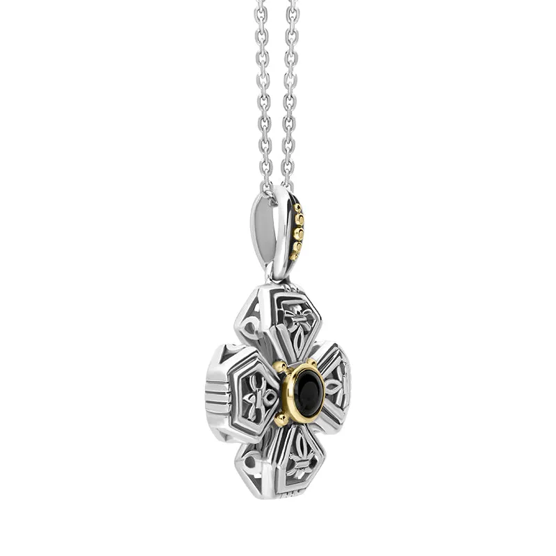 Sterling Silver Whitby Jet Flower Cross Necklace D sold by Jura Watches product image thumbnail 2