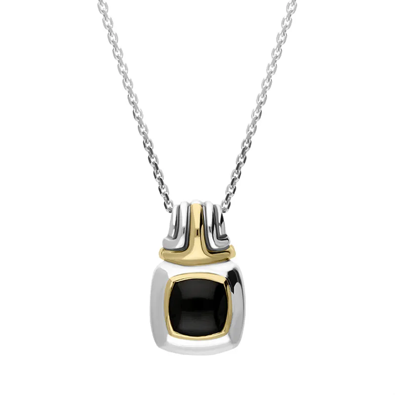 Sterling Silver Whitby Jet Square Necklace D sold by Jura Watches