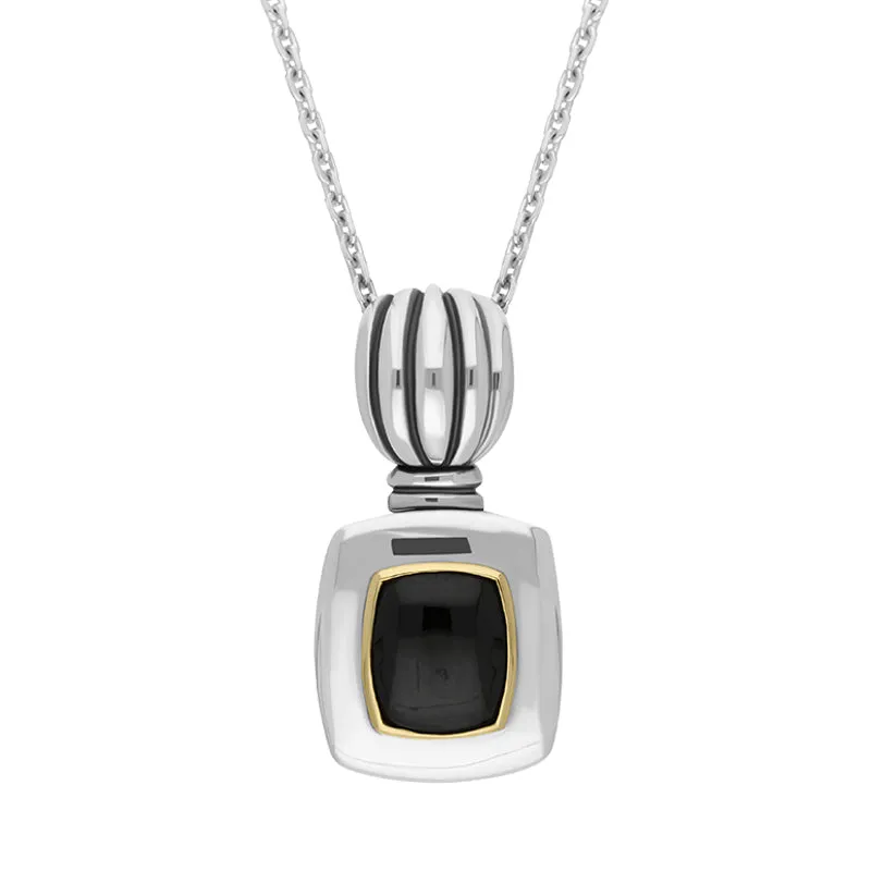 Sterling Silver Whitby Jet Oblong Necklace D sold by Jura Watches