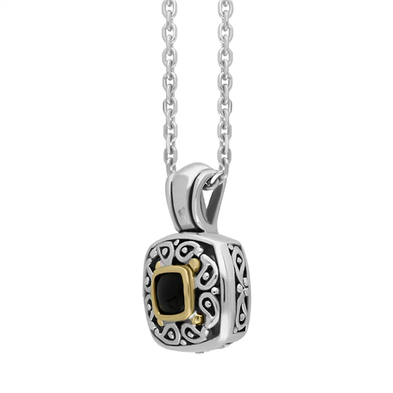 Sterling Silver Whitby Jet Ornate Square Necklace D sold by Jura Watches product image thumbnail 2