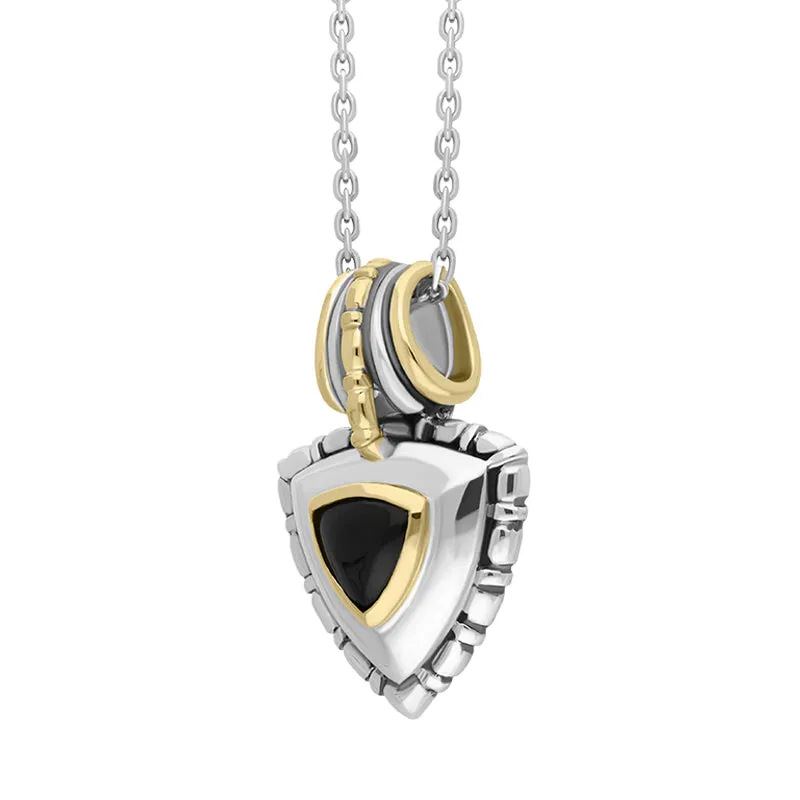 Sterling Silver Whitby Jet Ornate Triangle Necklace D sold by Jura Watches product image thumbnail 2