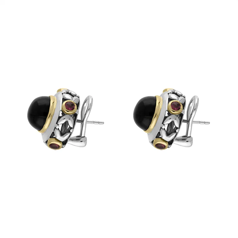 Sterling Silver Whitby Jet Rhodolite Omega Clip Earrings D sold by Jura Watches product image thumbnail 2