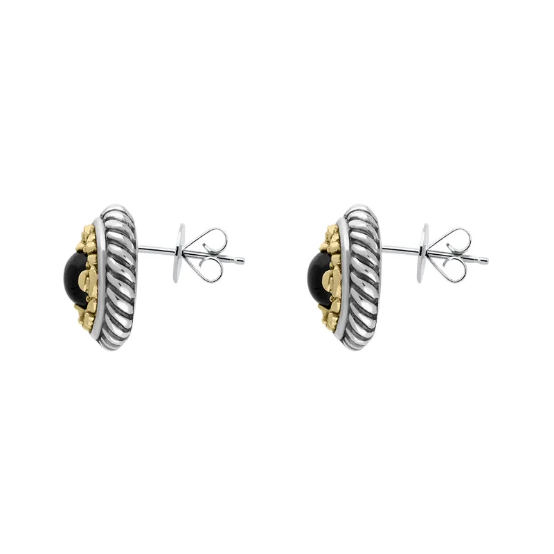 Sterling Silver Whitby Jet Rope Edge Stud Earrings D sold by Jura Watches product image thumbnail 2