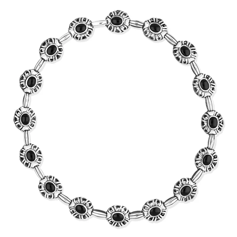 Sterling Silver Whitby Jet Openwork Necklace D sold by Jura Watches product image thumbnail 3
