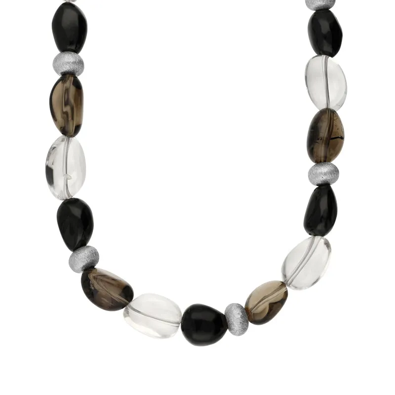 Sterling Silver Whitby Jet Smokey Quartz Bead Necklace D sold by Jura Watches product image thumbnail 2