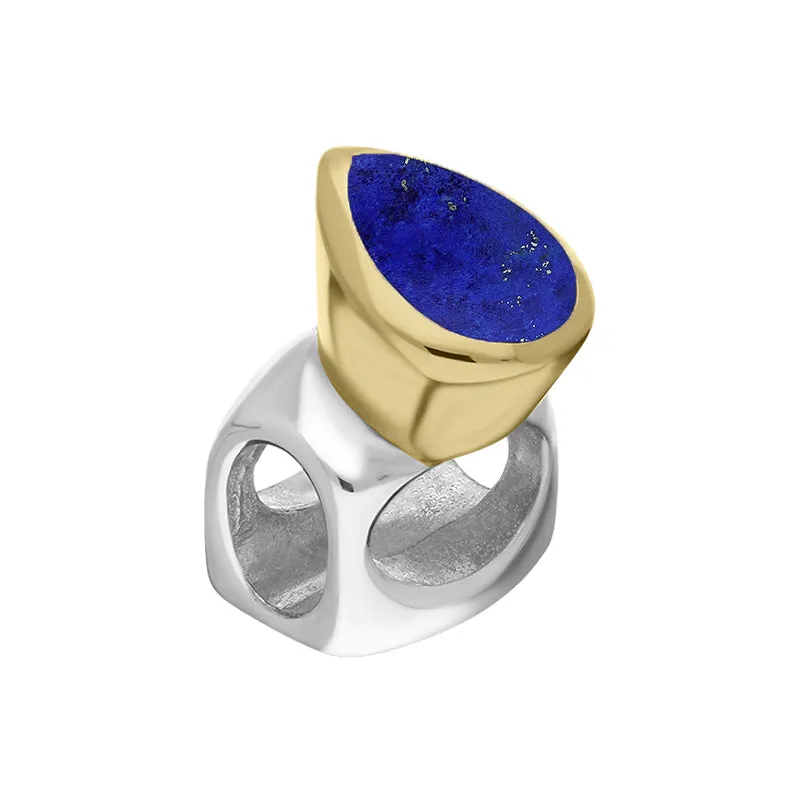 9ct Yellow Gold Sterling Silver Lapis Lazuli Stepping Stones 5x7mm Pear-shaped Charm sold by Jura Watches