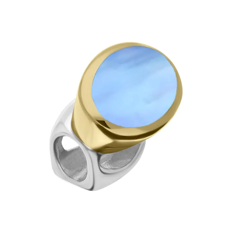 9ct Yellow Gold Sterling Silver Moonstone Stepping Stones 6x8mm Oval Charm sold by Jura Watches