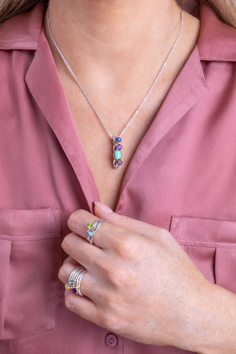 9ct Yellow Gold Sterling Silver Moonstone Stepping Stones 6x8mm Oval Charm sold by Jura Watches product image thumbnail 2