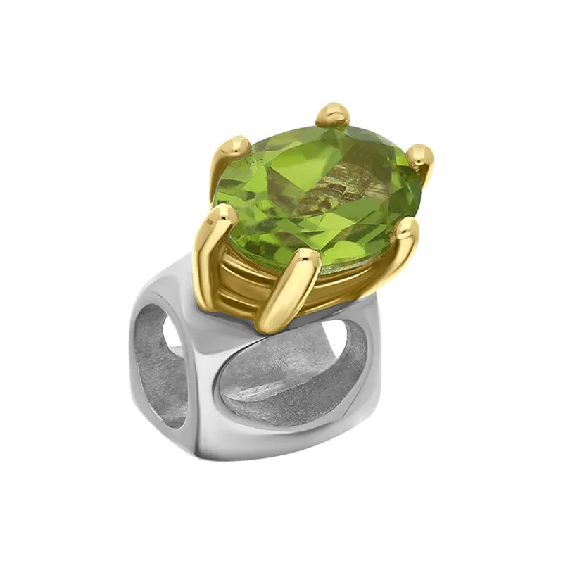 9ct Yellow Gold Sterling Silver Peridot Stepping Stones 4x7mm Oval Claw Set Charm sold by Jura Watches
