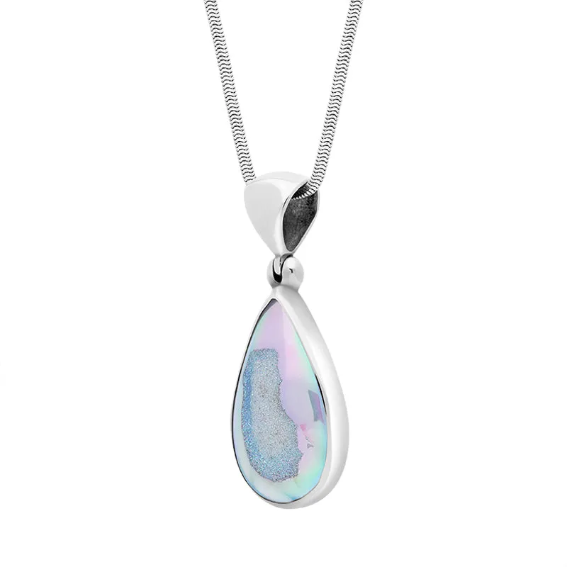 Sterling Silver Drusy Agate Pear Shape Pendant Necklace D sold by Jura Watches product image thumbnail 2