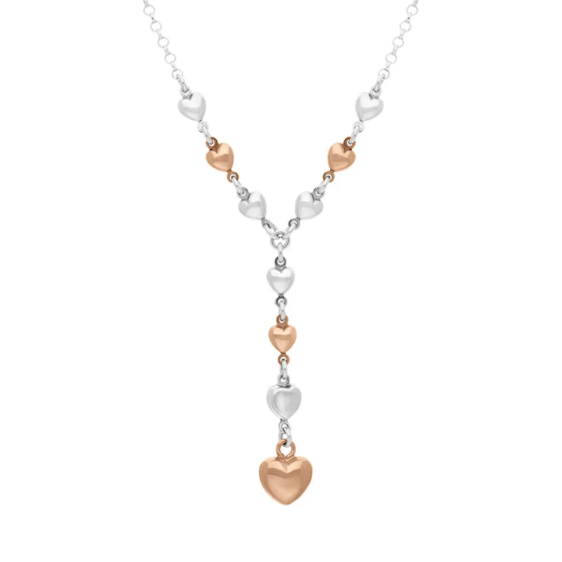 Sterling Silver Rose Gold Plated Heart Drop Necklace D sold by Jura Watches