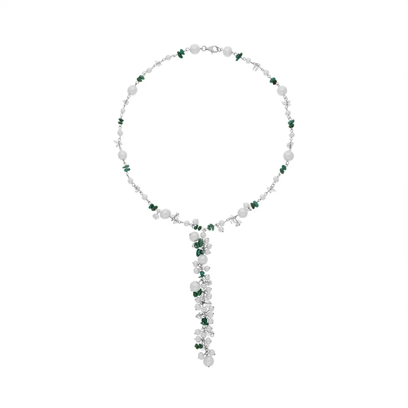 Sterling Silver Freshwater Pearl Turquoise Bead Drop Necklace D sold by Jura Watches product image thumbnail 2