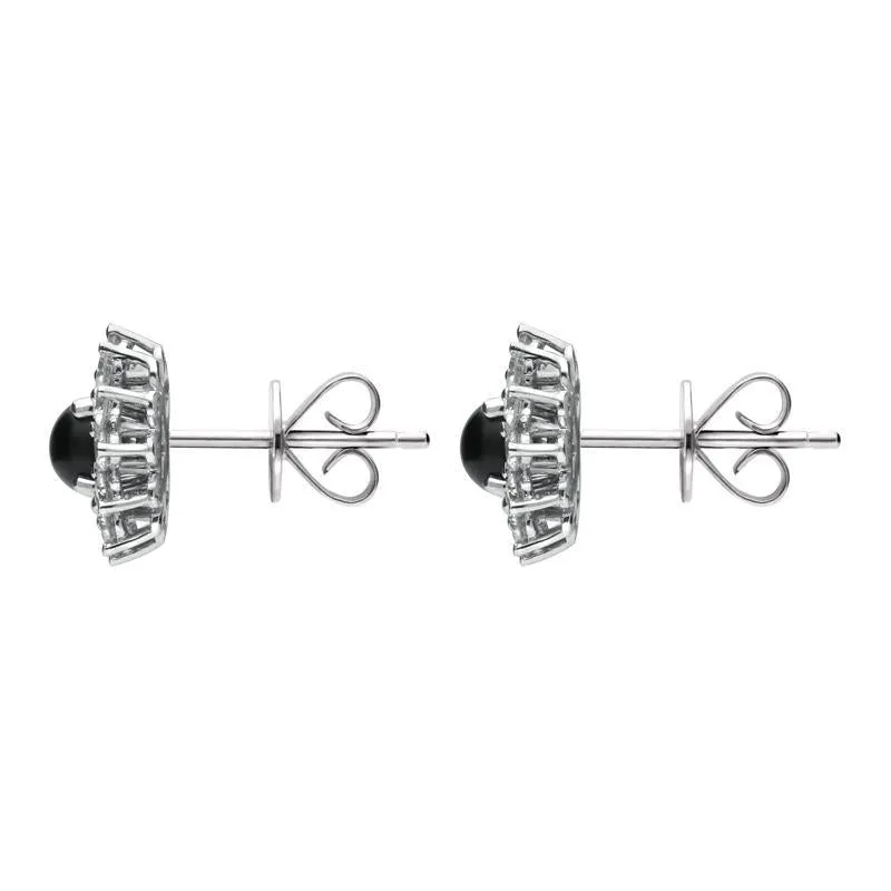 18ct White Gold Whitby Jet 0.65ct Diamond Round 2 in 1 Stud Earrings sold by Jura Watches product image thumbnail 2