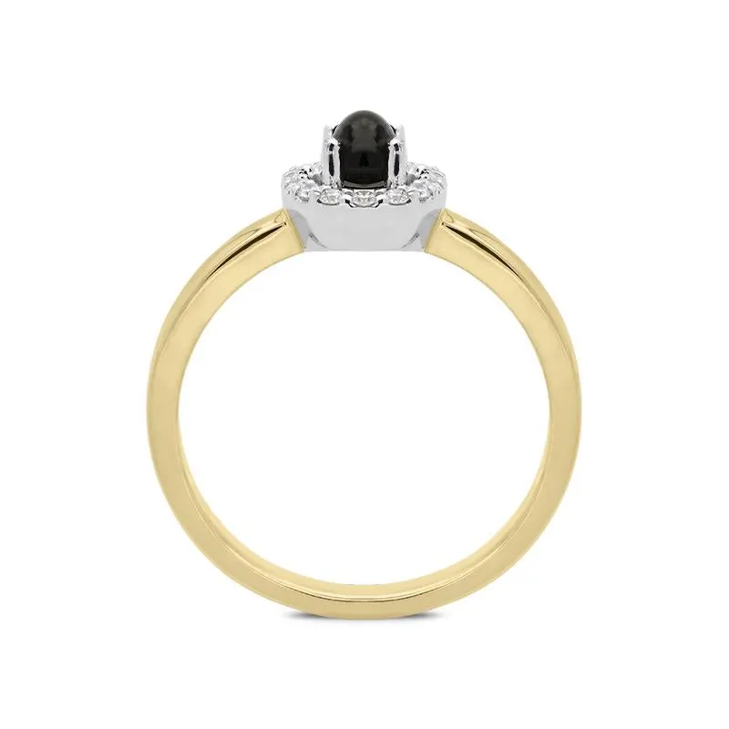 18ct Yellow Gold Whitby Jet 0.12ct Diamond Cluster Ring sold by Jura Watches product image thumbnail 2