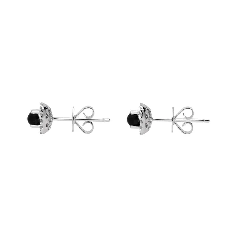 18ct White Gold Whitby Jet 0.21ct Diamond Square Stud Earrings sold by Jura Watches product image thumbnail 2