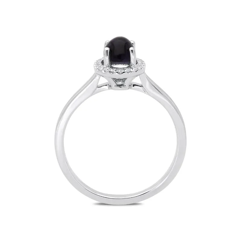 18ct White Gold Blue John 0.12ct Diamond Oval Cluster Ring sold by Jura Watches product image thumbnail 2