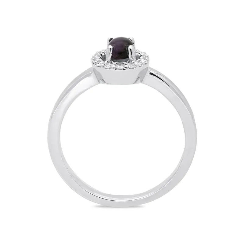 18ct White Gold Blue John 0.12ct Diamond Cluster Ring sold by Jura Watches product image thumbnail 2