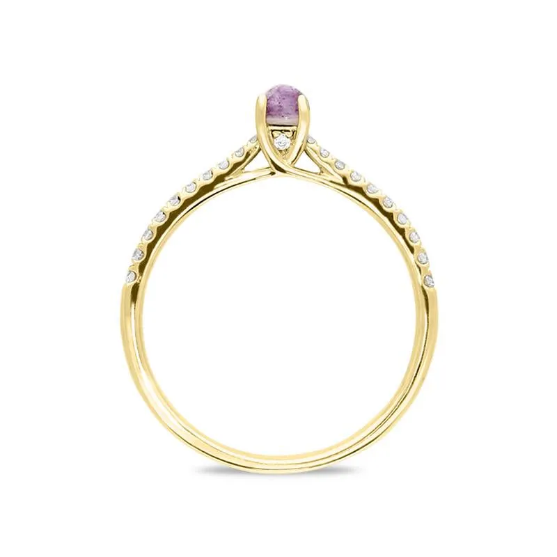 18ct Yellow Gold Blue John Diamond Round Solitaire Ring sold by Jura Watches product image thumbnail 2