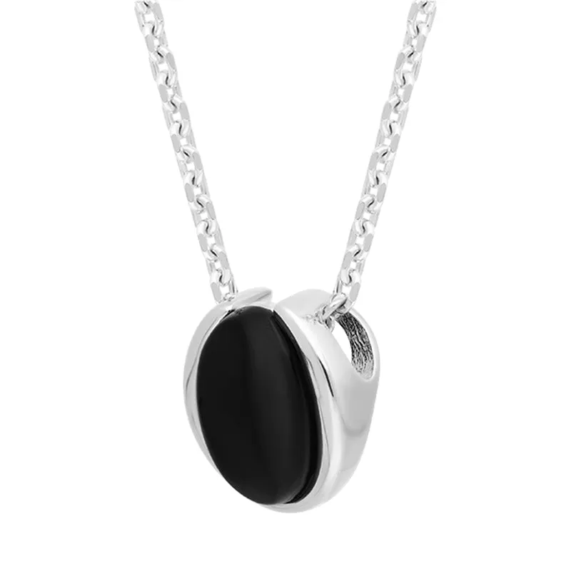 Sterling Silver Whitby Jet Oval Necklace sold by Jura Watches product image thumbnail 2