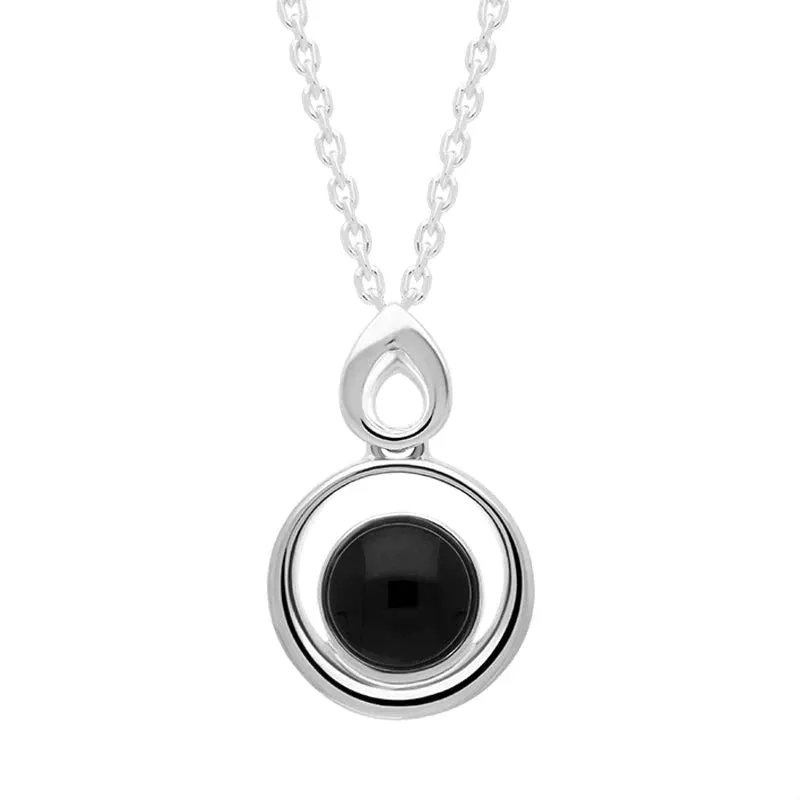 Sterling Silver Whitby Jet Oval Necklace sold by Jura Watches