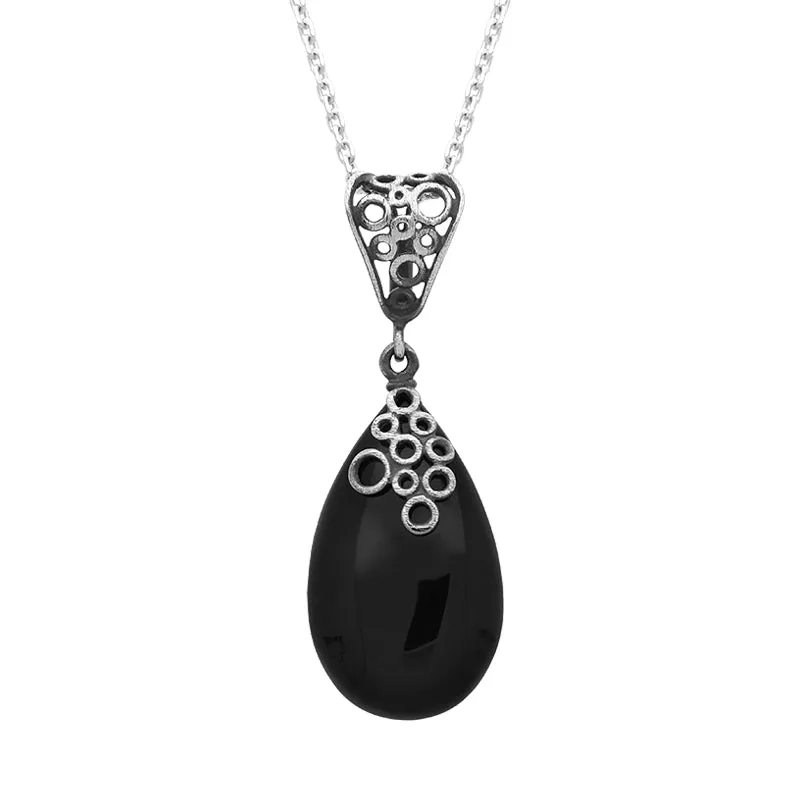 Sterling Silver Whitby Jet Bubble Necklace sold by Jura Watches