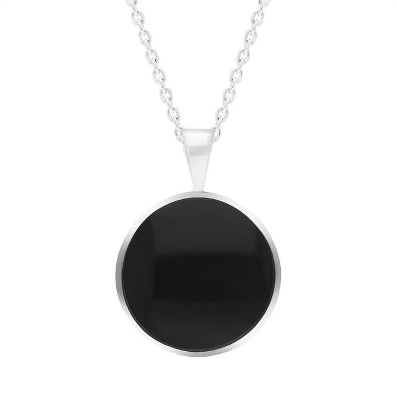 Sterling Silver Whitby Jet Round Necklace sold by Jura Watches