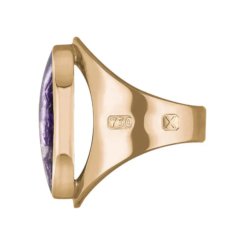 18ct Rose Gold Blue John Hallmark Medium Oval Ring sold by Jura Watches product image thumbnail 2