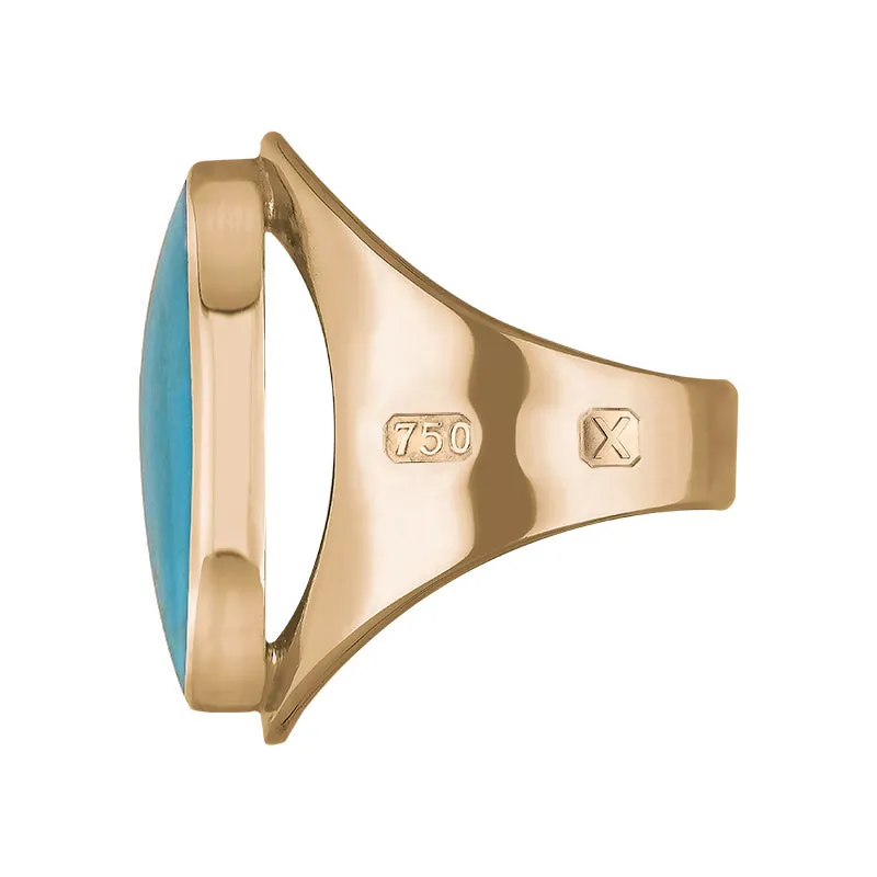 18ct Rose Gold Turquoise Hallmark Medium Oval Ring sold by Jura Watches product image thumbnail 3