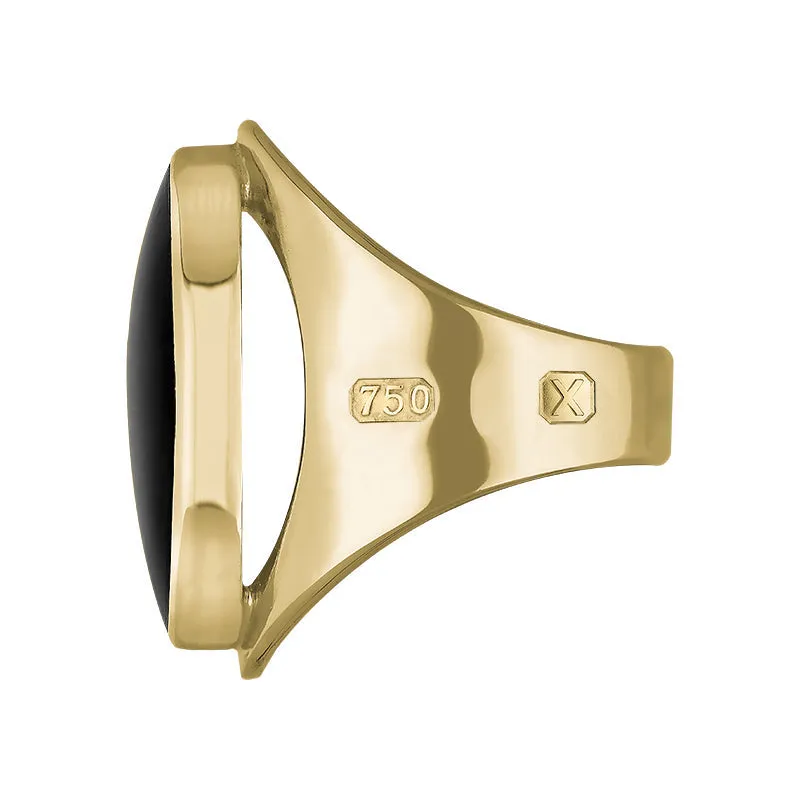 18ct Yellow Gold Whitby Jet Hallmark Medium Oval Ring sold by Jura Watches product image thumbnail 2