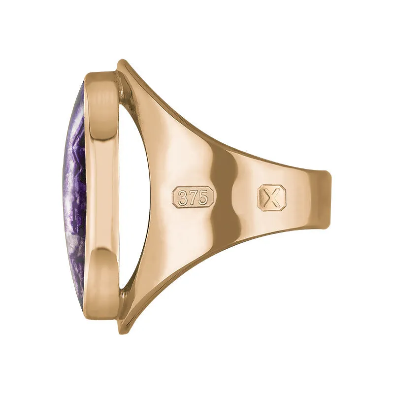 9ct Rose Gold Blue John Hallmark Medium Oval Ring sold by Jura Watches product image thumbnail 2