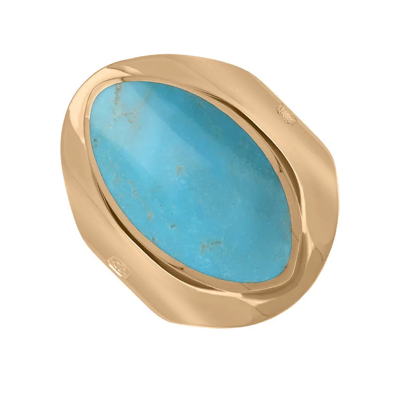 9ct Rose Gold Turquoise Hallmark Medium Oval Ring sold by Jura Watches