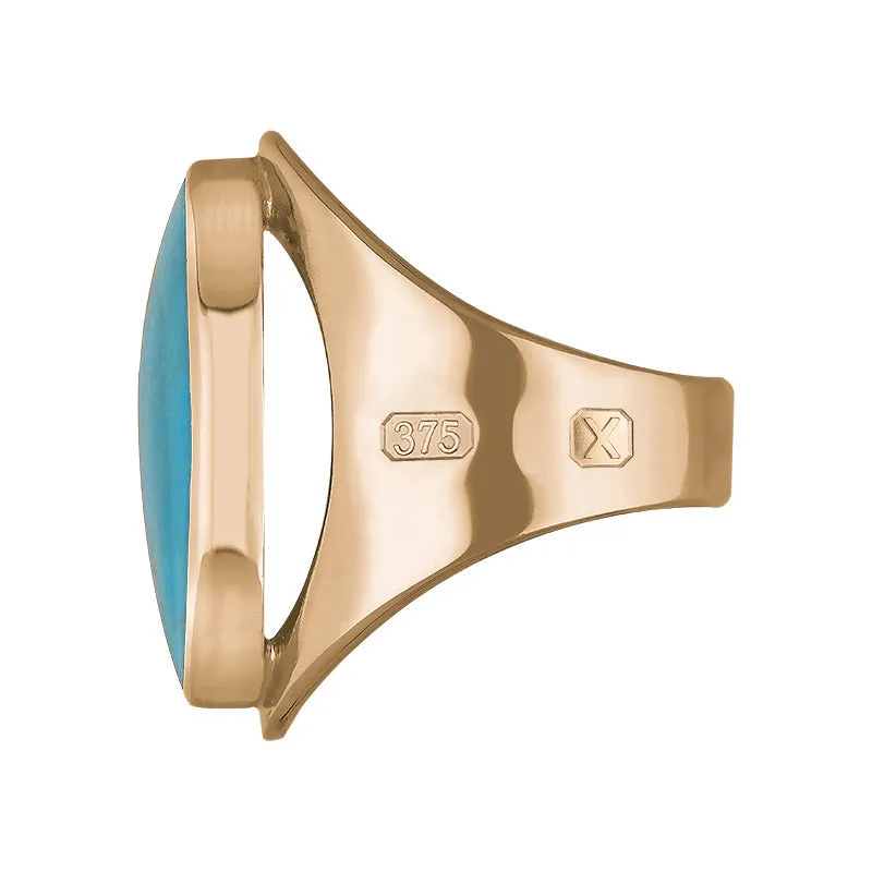 9ct Rose Gold Turquoise Hallmark Medium Oval Ring sold by Jura Watches product image thumbnail 2