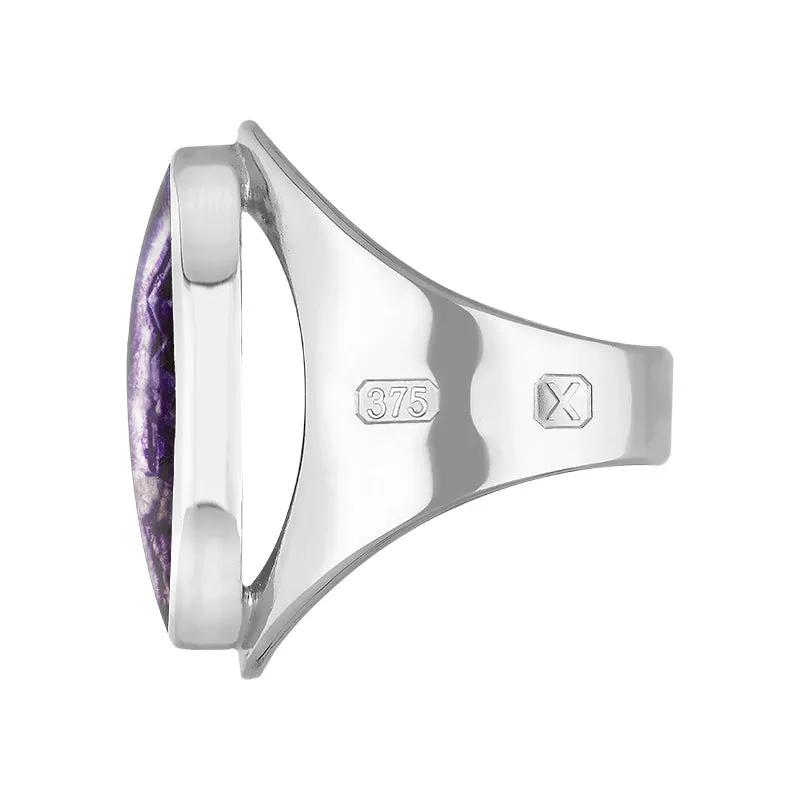 9ct White Gold Blue John Hallmark Medium Oval Ring sold by Jura Watches product image thumbnail 2