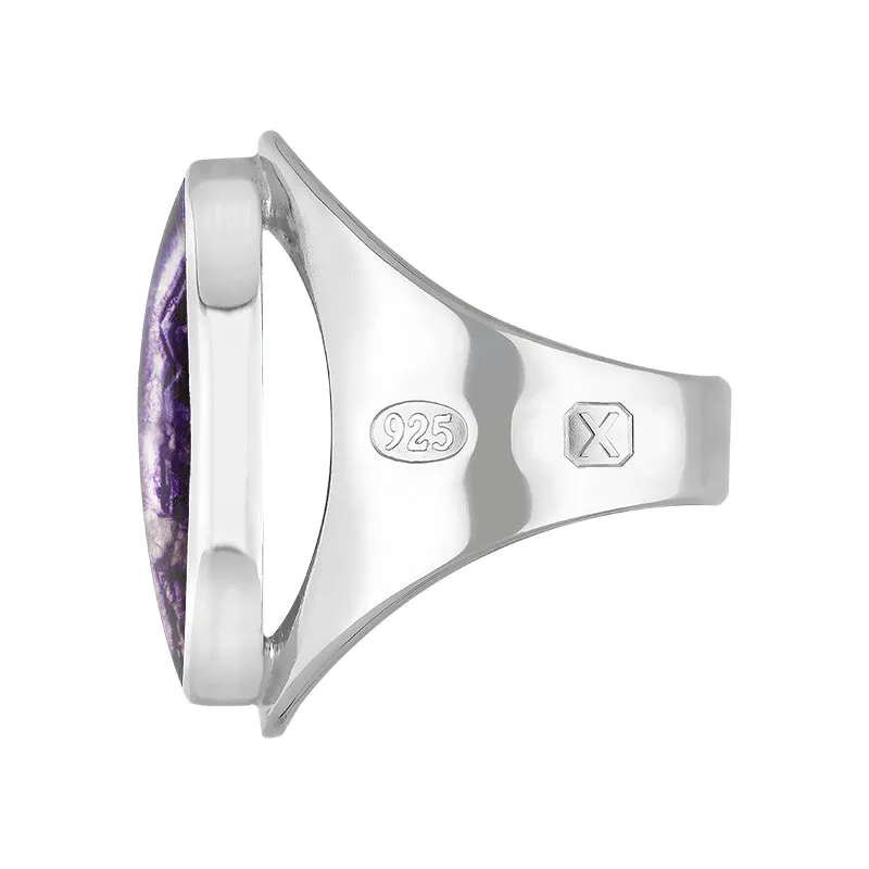 Sterling Silver Blue John Hallmark Medium Oval Ring sold by Jura Watches product image thumbnail 3