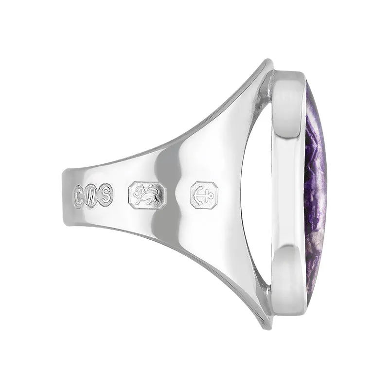 Sterling Silver Blue John Hallmark Medium Oval Ring sold by Jura Watches product image thumbnail 2