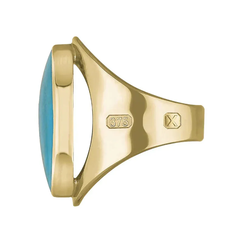 9ct Yellow Gold Turquoise Hallmark Medium Oval Ring sold by Jura Watches product image thumbnail 2