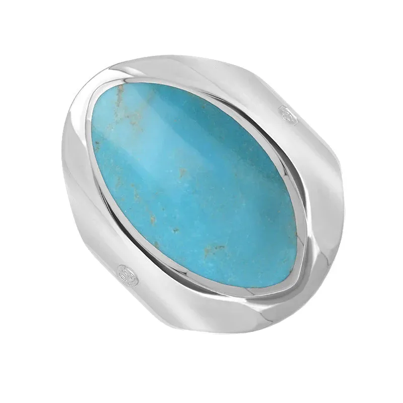 Sterling Silver Turquoise Hallmark Medium Oval Ring sold by Jura Watches