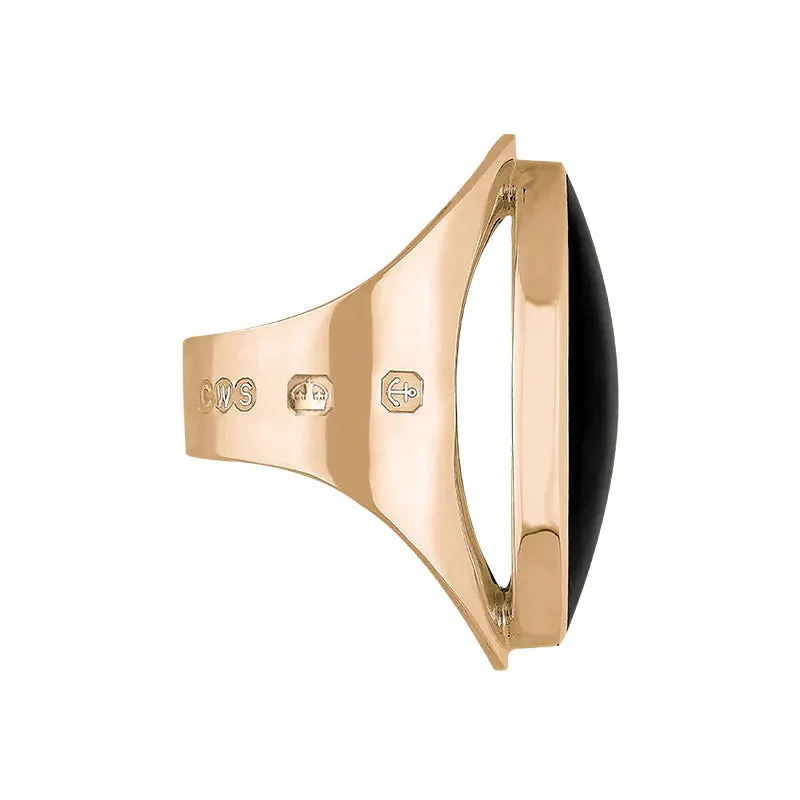 18ct Rose Gold Whitby Jet Hallmark Large Oval Ring sold by Jura Watches product image thumbnail 3