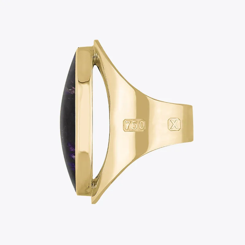 18ct Yellow Gold Blue John Hallmark Large Oval Ring sold by Jura Watches product image thumbnail 2