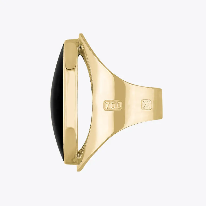 18ct Yellow Gold Whitby Jet Hallmark Large Oval Ring sold by Jura Watches product image thumbnail 2