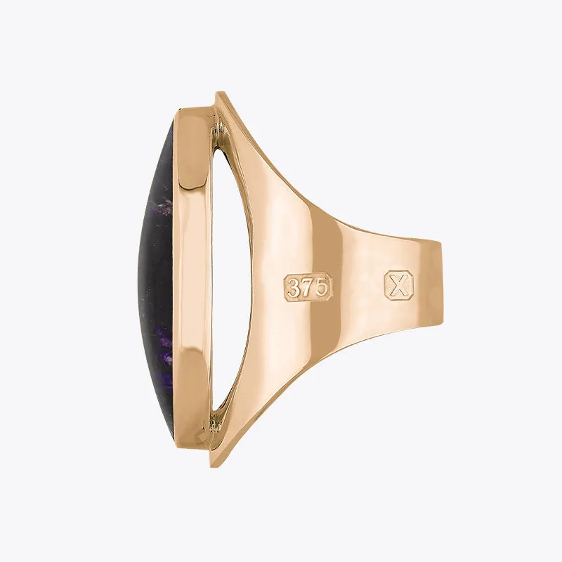 9ct Rose Gold Blue John Hallmark Large Oval Ring sold by Jura Watches product image thumbnail 2