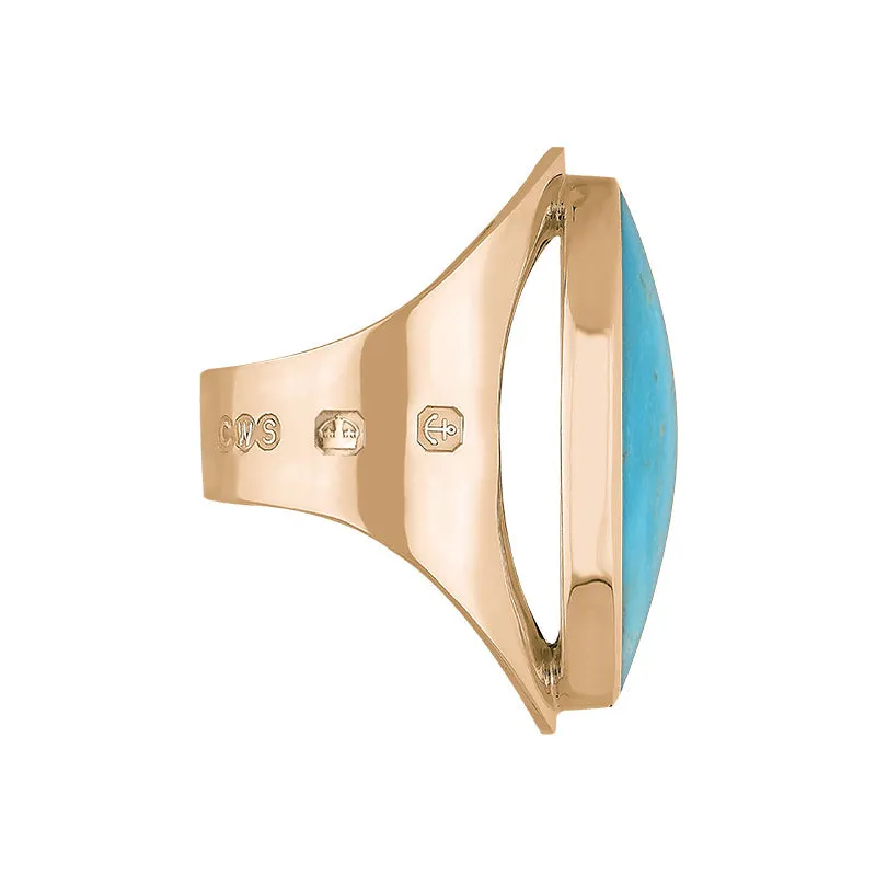 9ct Rose Gold Turquoise Hallmark Large Oval Ring sold by Jura Watches product image thumbnail 3