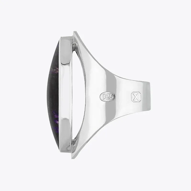 Sterling Silver Blue John Hallmark Large Oval Ring sold by Jura Watches product image thumbnail 2